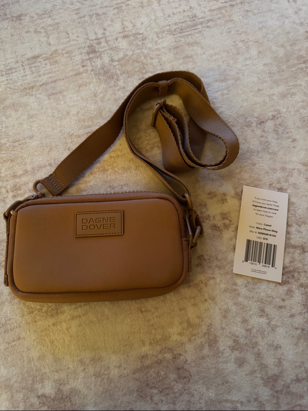 NWT Dagne Dover Crossbody Belt Bag in Camel